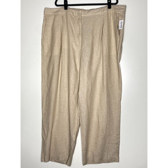 New Old Navy Linen Blend High-Waisted Wide-Leg Taylor Pants Women's Size 3X - Picture 1 of 9